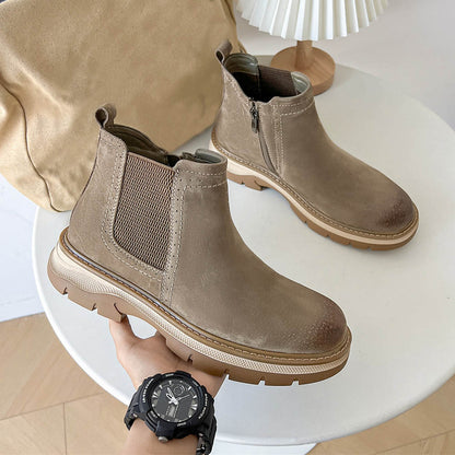 BronzeEdge Leather Chelsea Boots