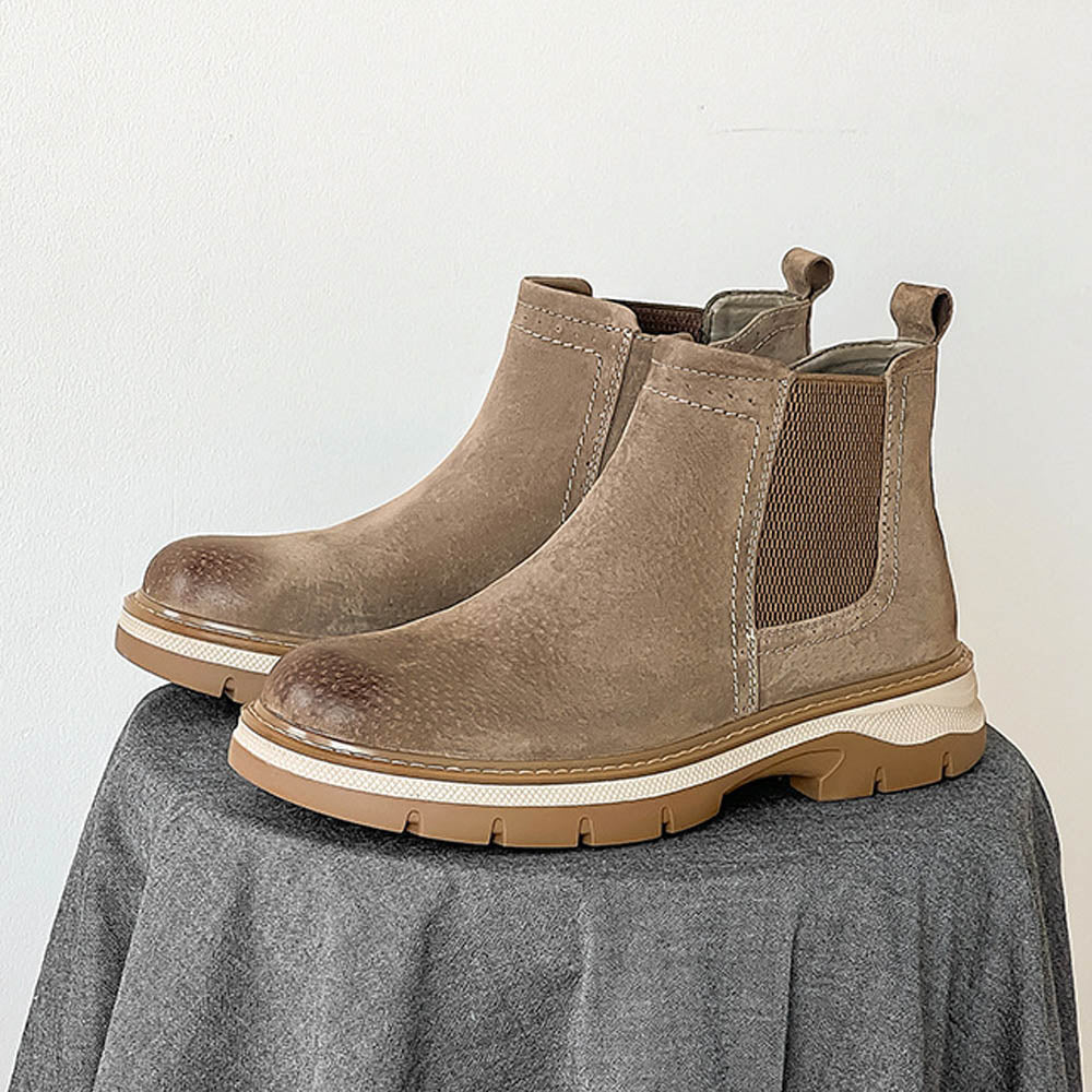 BronzeEdge Leather Chelsea Boots