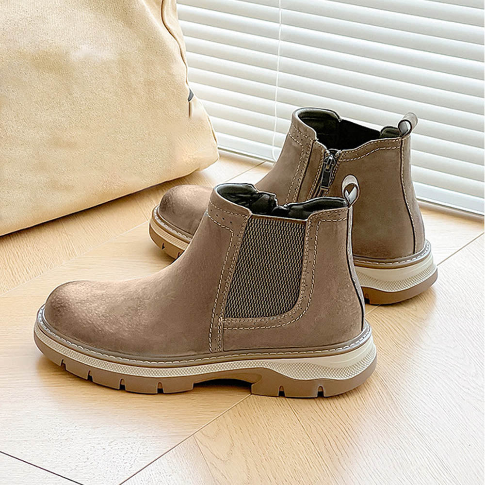 BronzeEdge Leather Chelsea Boots