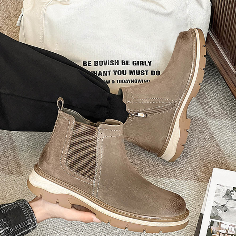 BronzeEdge Leather Chelsea Boots