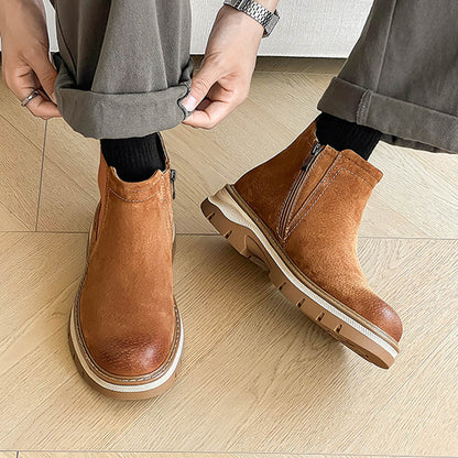 BronzeEdge Leather Chelsea Boots