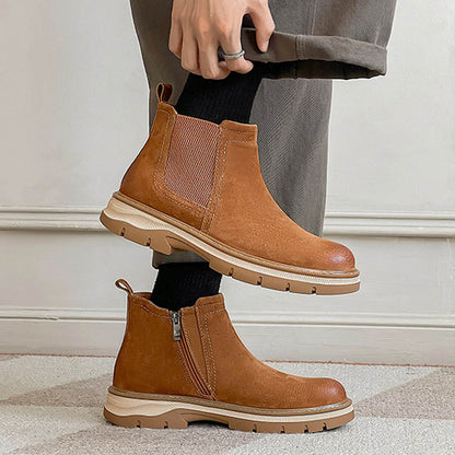 BronzeEdge Leather Chelsea Boots