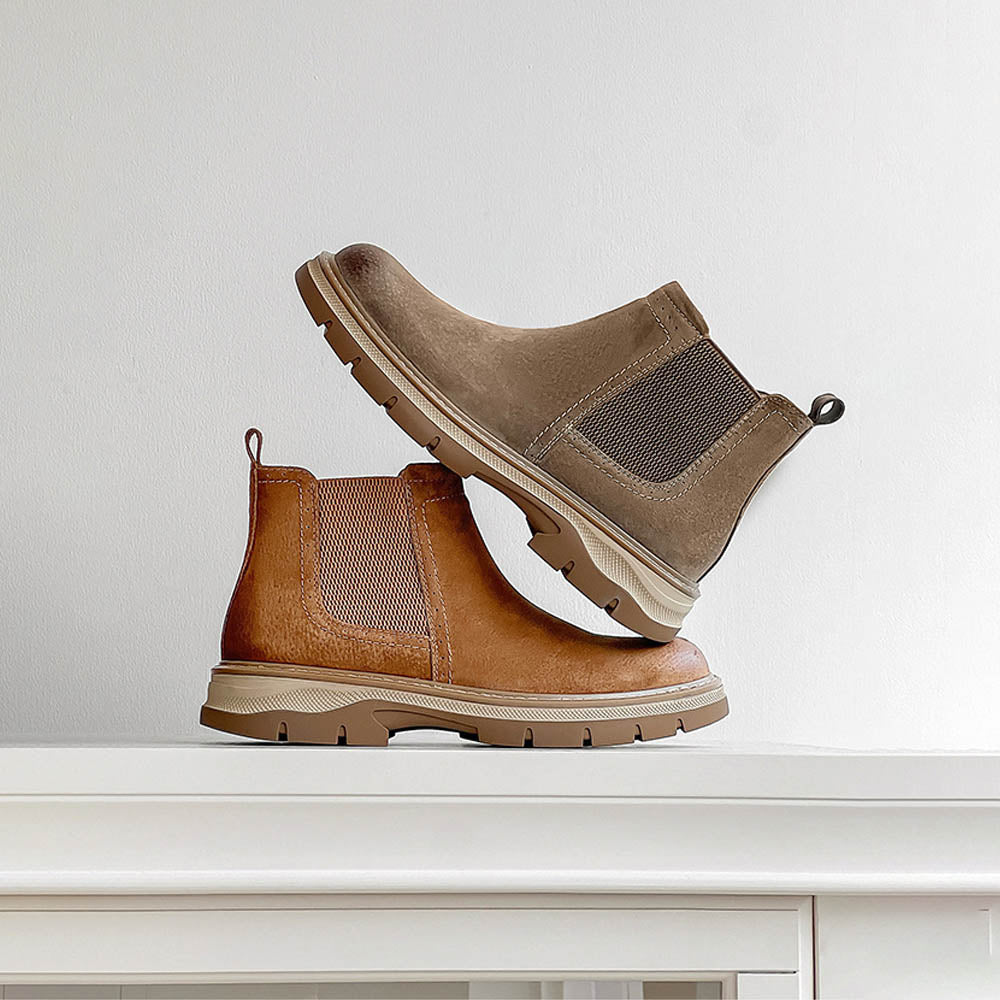 BronzeEdge Leather Chelsea Boots