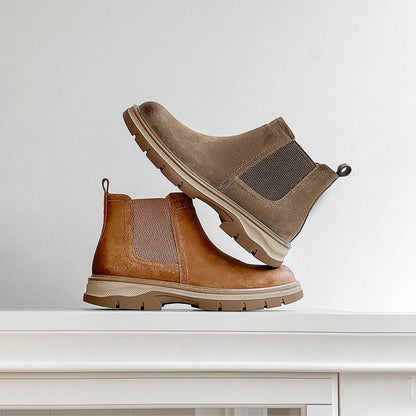 BronzeEdge Leather Chelsea Boots