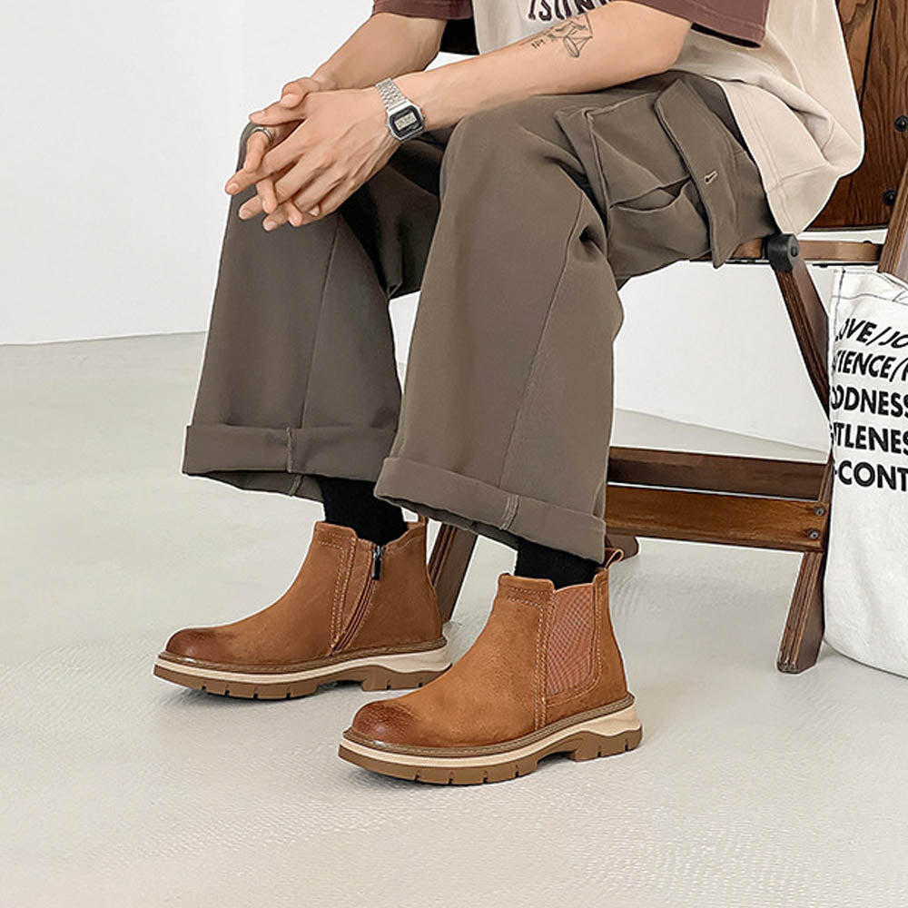 BronzeEdge Leather Chelsea Boots