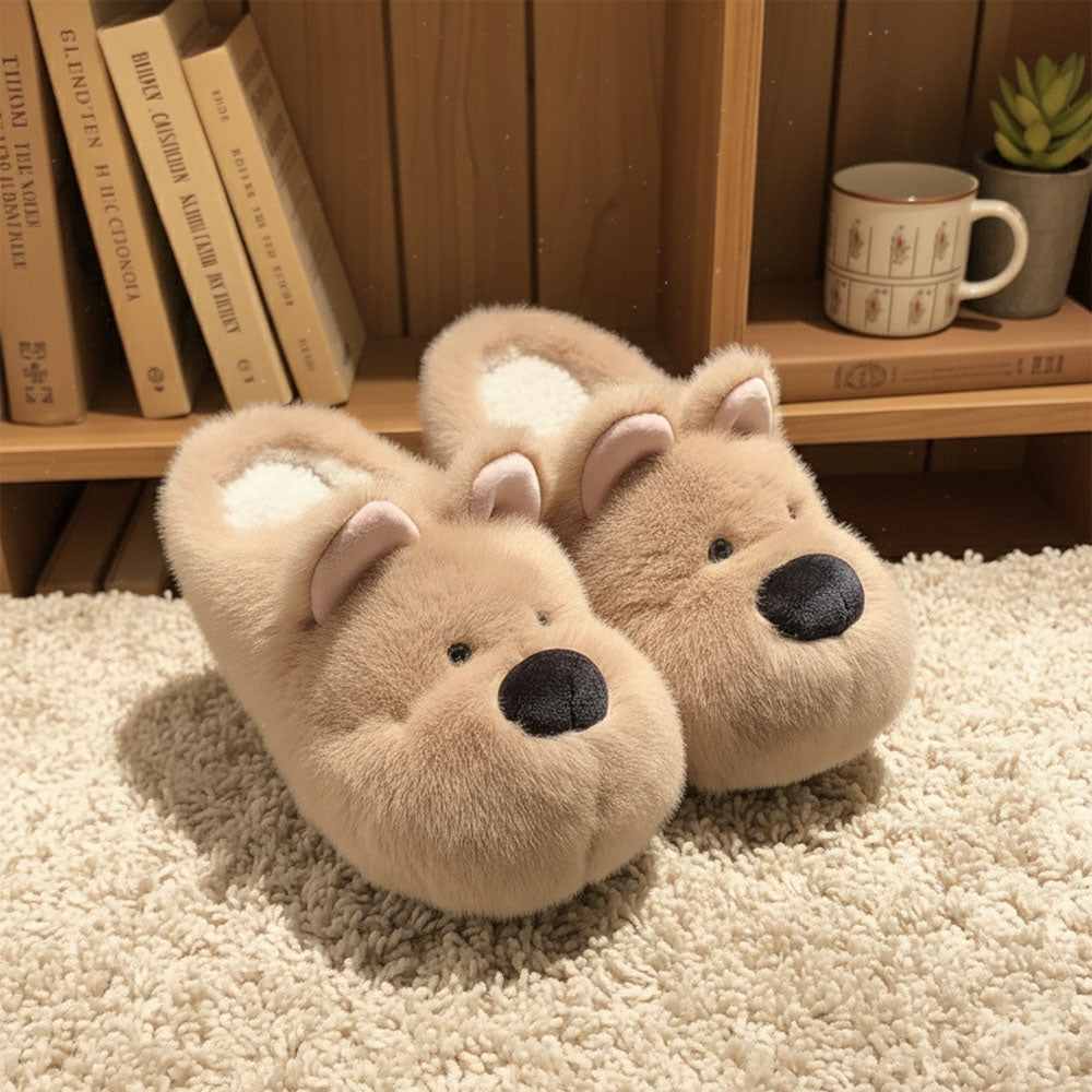 Toasty Tots Cute Puppy Cotton Slippers