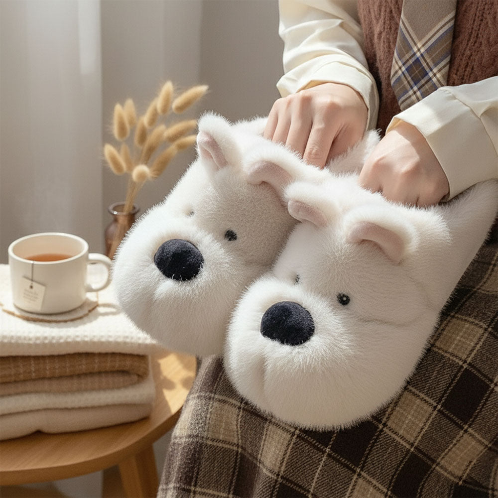 Toasty Tots Cute Puppy Cotton Slippers