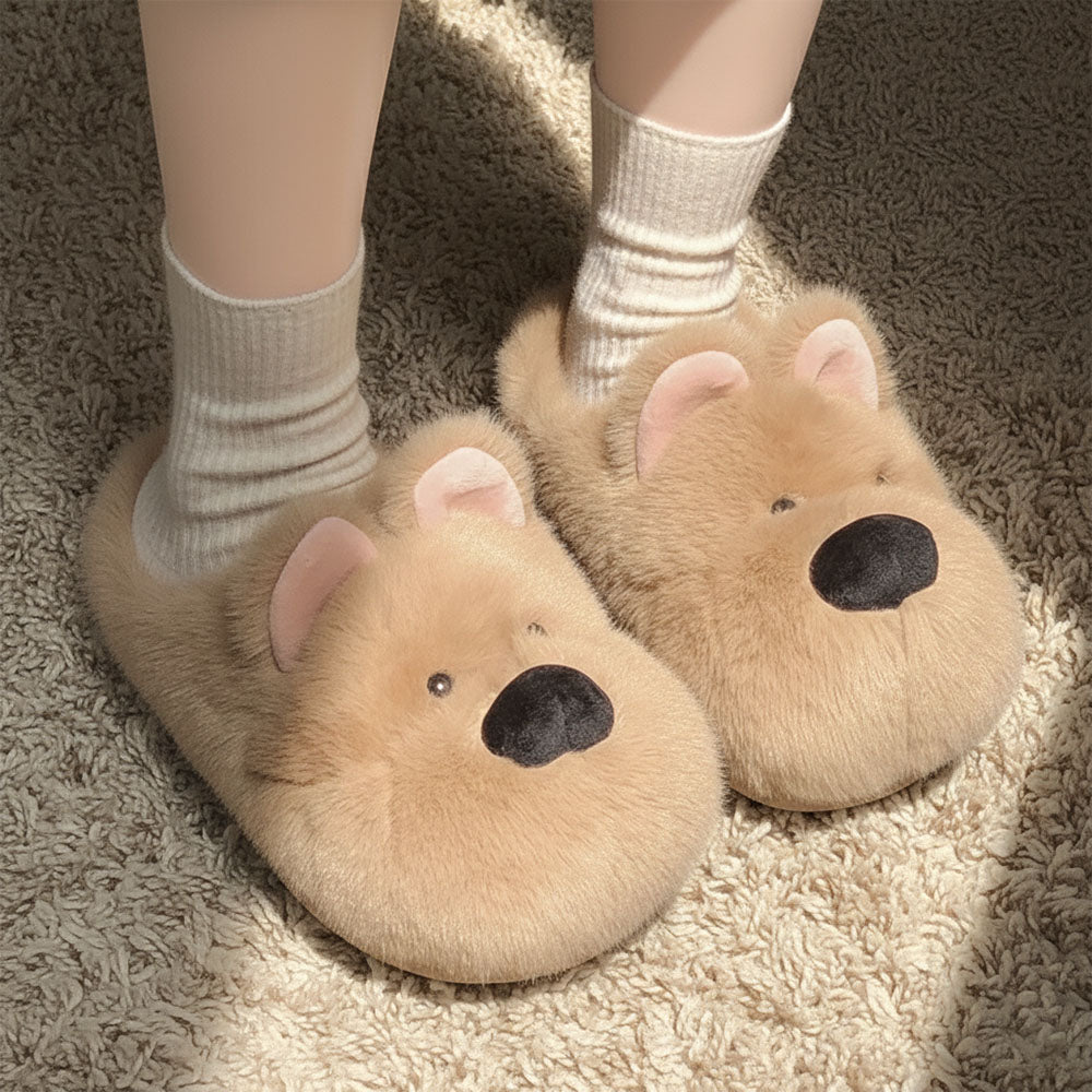 Toasty Tots Cute Puppy Cotton Slippers